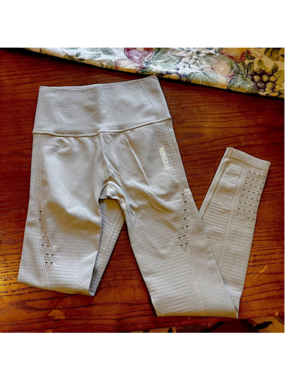 Gymshark Energy Seamless "Taupe" Laser Cut Leggings (Small)
